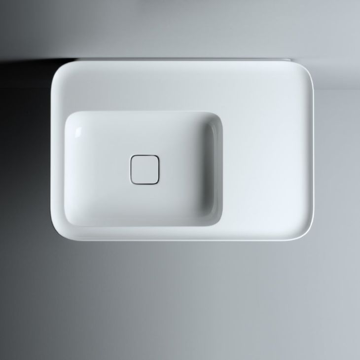 Valdama Cameo lavabo d'appoggio o sospeso rettangolare 75x50 cm