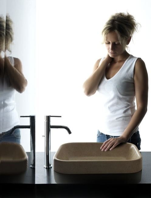 Galassia M2 Lavabo incasso soprapiano 60 cm finitura travertino