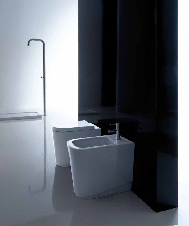 Galassia Meg11 Vaso con coprivaso e bidet a terra